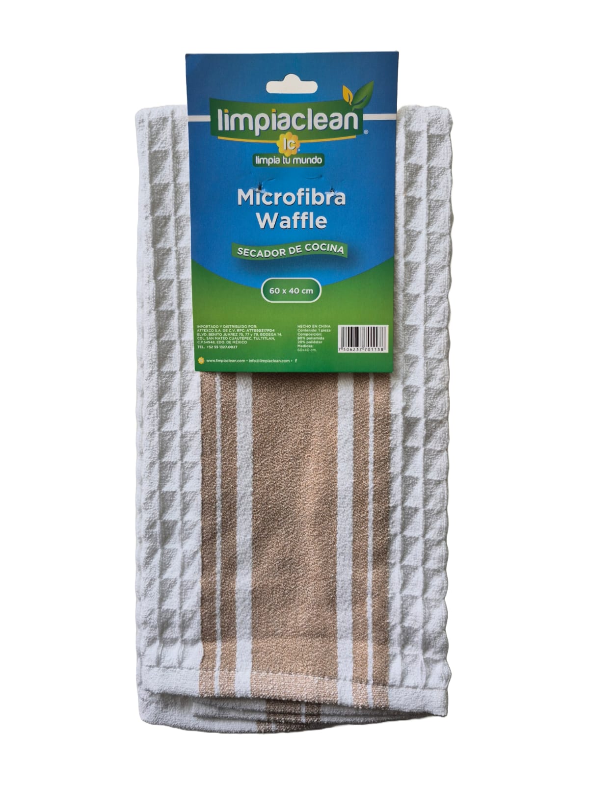 8 Pack Secador Microfibra Waffle Limpiaclean 60X40cm