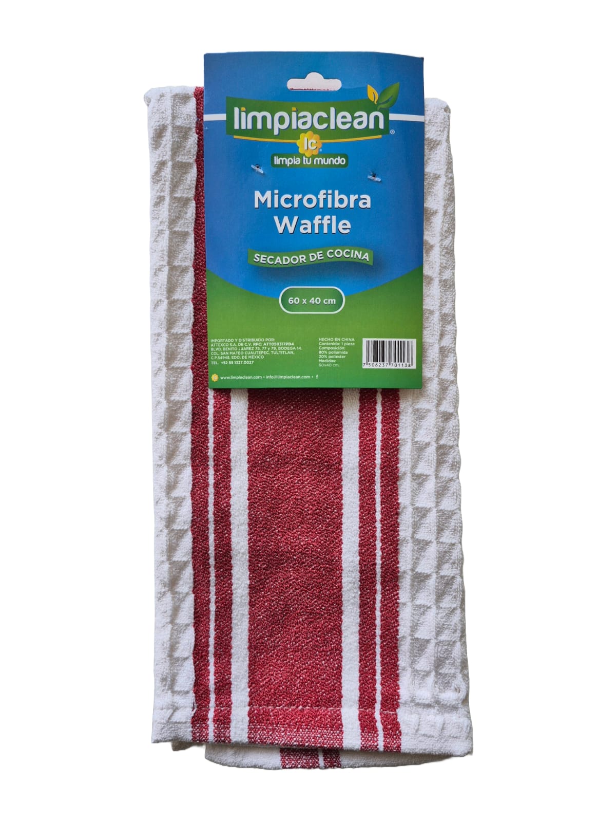 8 Pack Secador Microfibra Waffle Limpiaclean 60X40cm